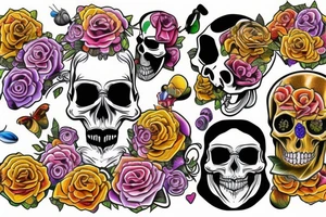 Melting skull tattoo idea