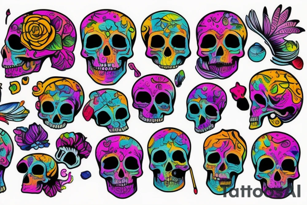Melting skull tattoo idea