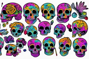 Melting skull tattoo idea