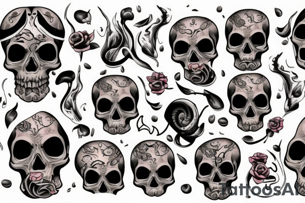 Melting skull tattoo idea