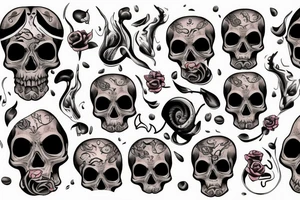 Melting skull tattoo idea