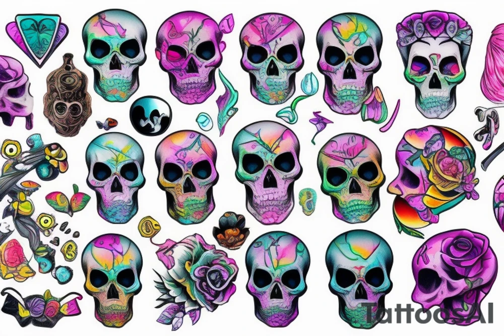 Melting skull tattoo idea