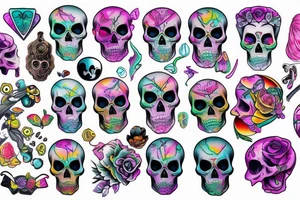 Melting skull tattoo idea