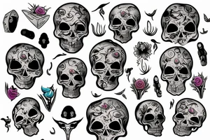 Melting skull tattoo idea