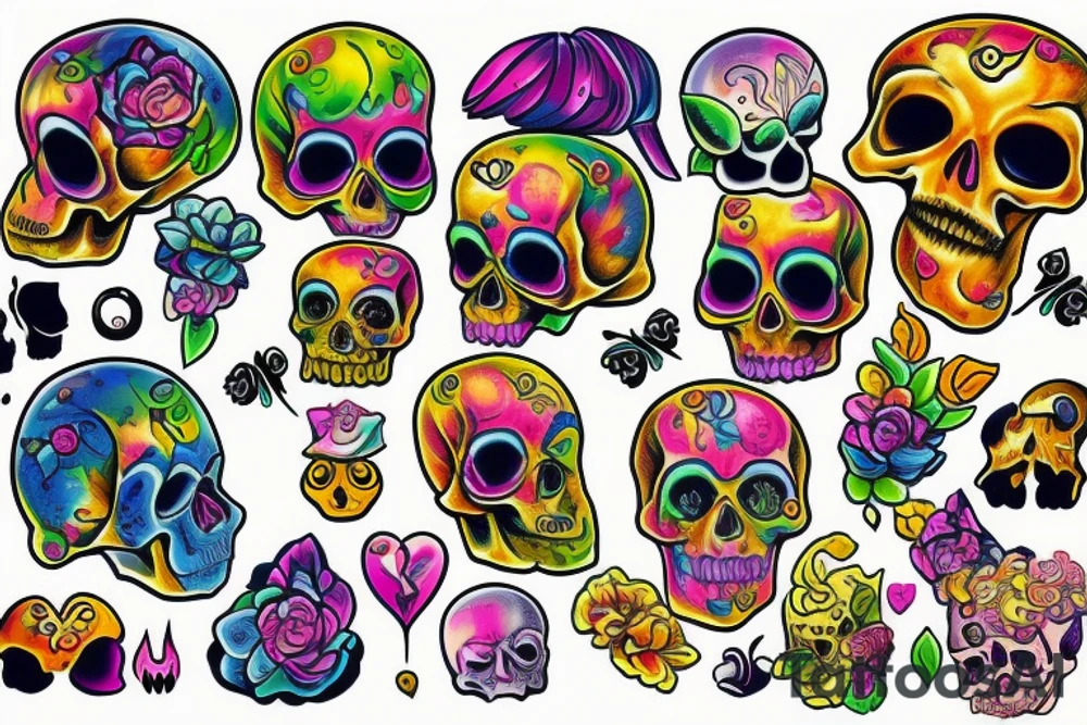 Melting skull tattoo idea