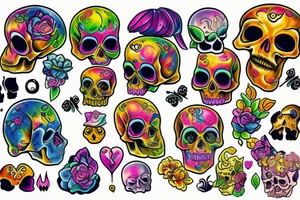Melting skull tattoo idea