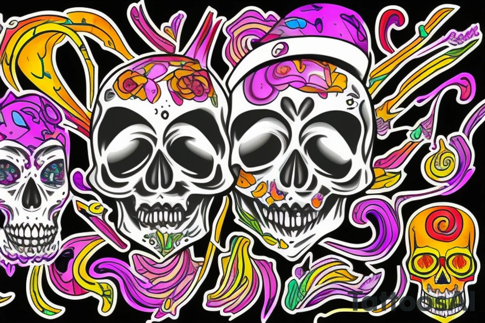 Melting skull tattoo idea