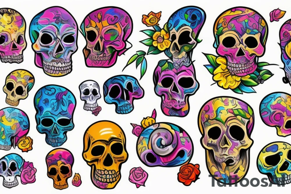 Melting skull tattoo idea