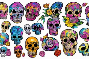 Melting skull tattoo idea