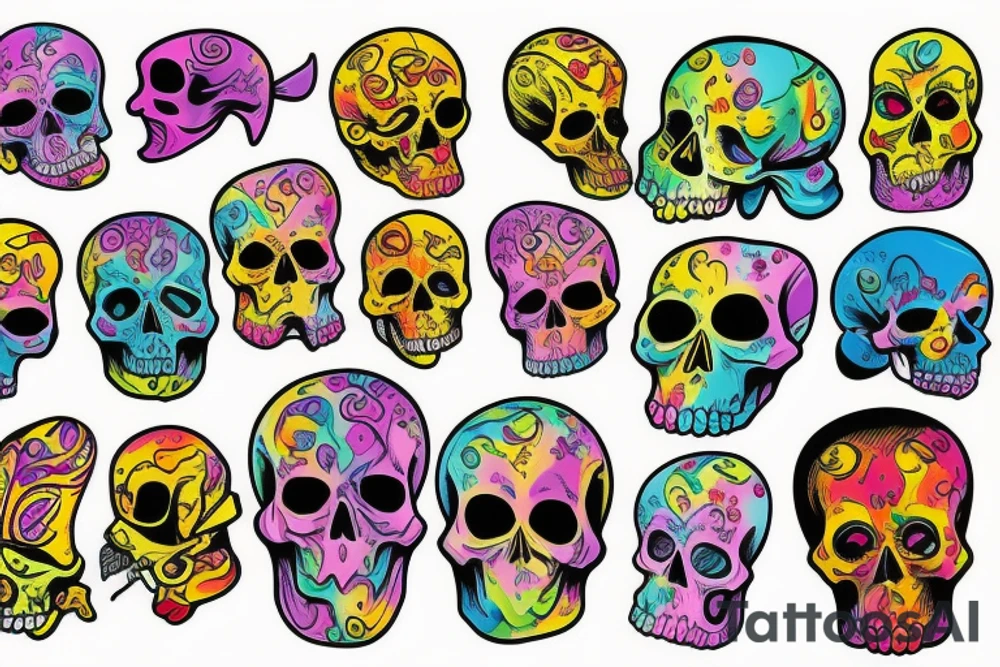 Melting skull tattoo idea
