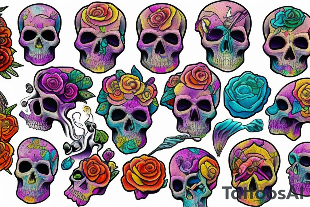 Melting skull tattoo idea