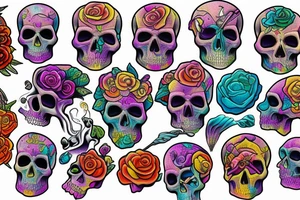 Melting skull tattoo idea