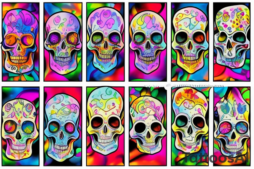 Melting skull tattoo idea