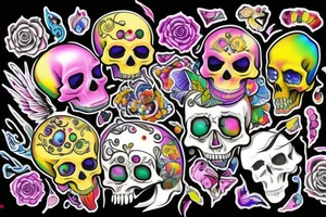 Melting skull w gem tattoo idea