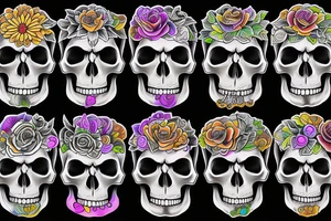 Melting skull w gem tattoo idea