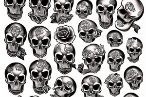 Melting skull w gem tattoo idea