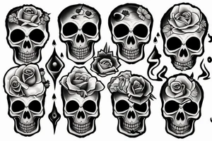 Melting skull w gem tattoo idea