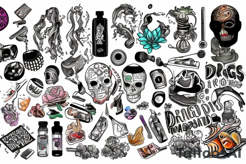 Drugs help me tattoo idea