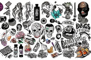 Drugs help me tattoo idea