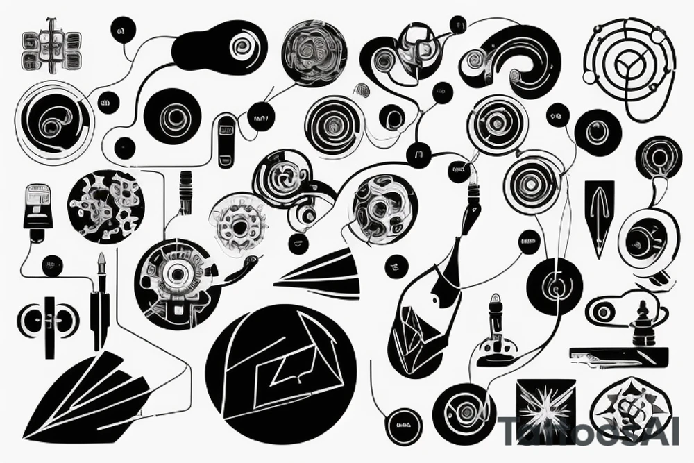 glowing circuitry on shoulder tattoo idea