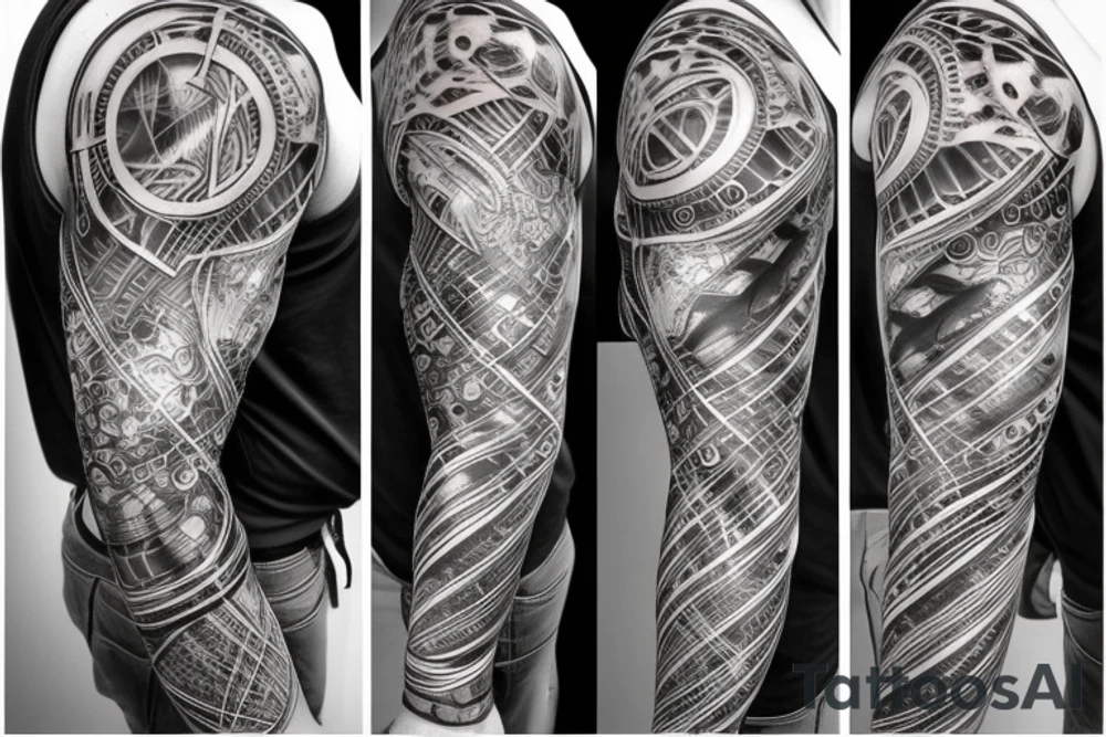 glowing circuitry on shoulder tattoo idea