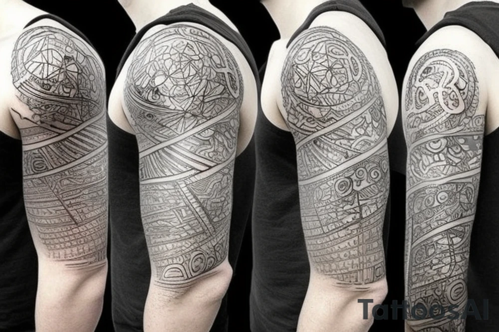 glowing circuitry on shoulder tattoo idea