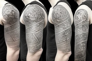 glowing circuitry on shoulder tattoo idea