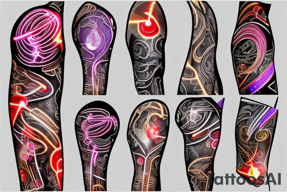 glowing circuitry on shoulder tattoo idea