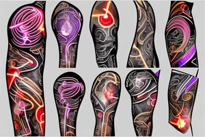 glowing circuitry on shoulder tattoo idea
