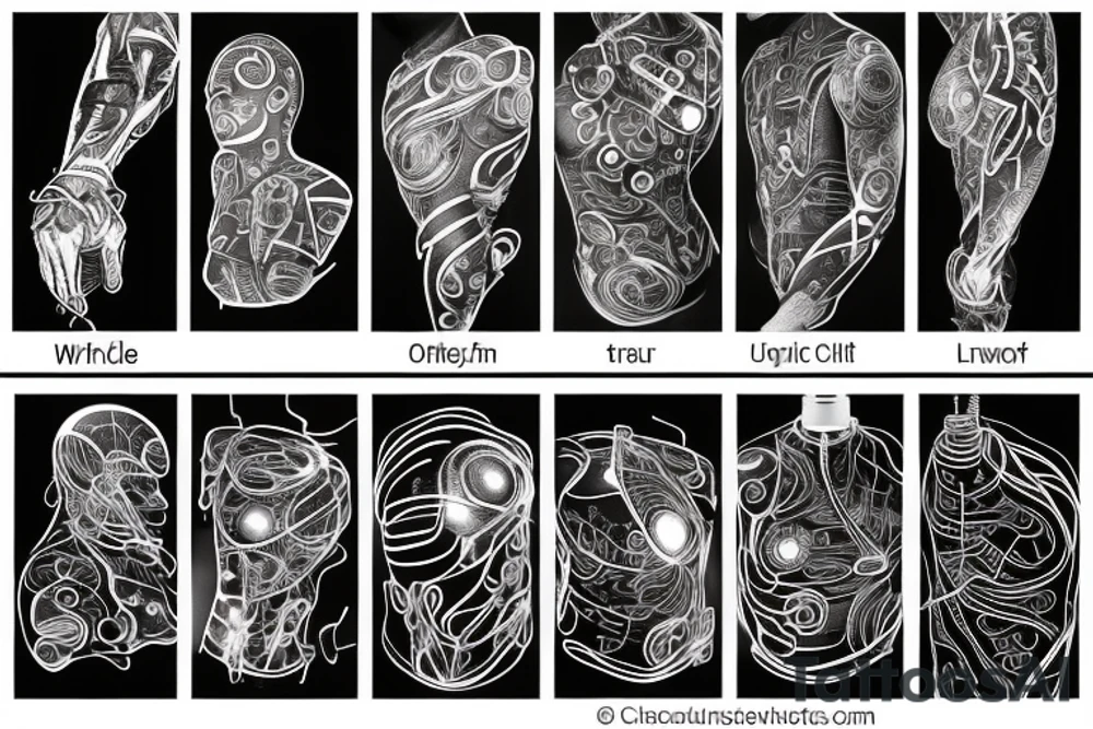 glowing circuitry on shoulder tattoo idea