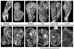 glowing circuitry on shoulder tattoo idea
