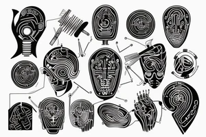 glowing circuitry on shoulder tattoo idea