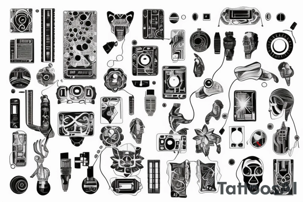 glowing circuitry on shoulder tattoo idea