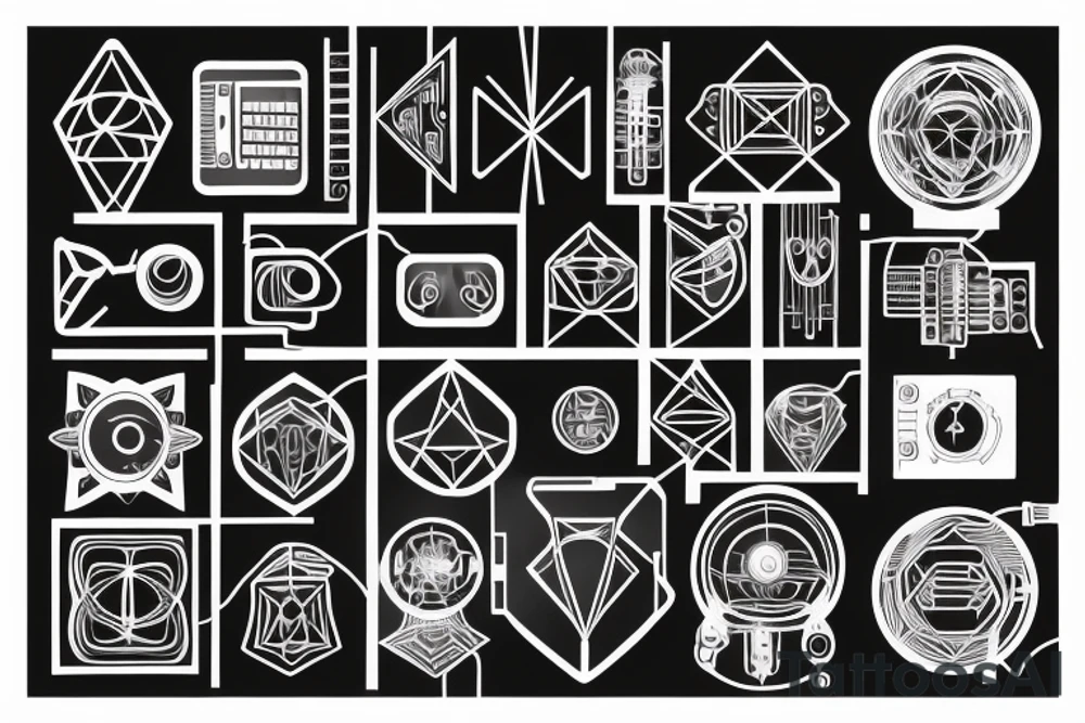 glowing circuitry on shoulder tattoo idea