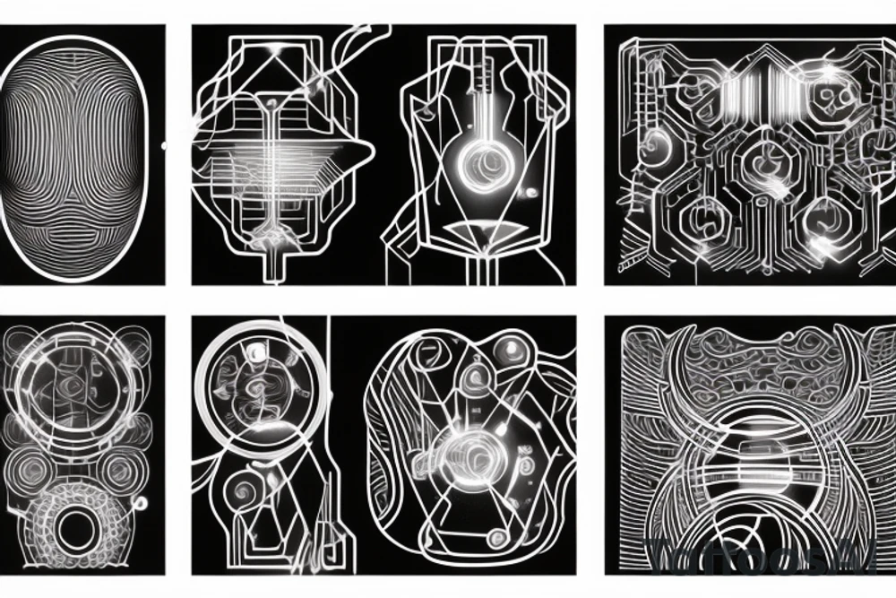glowing circuitry on shoulder tattoo idea