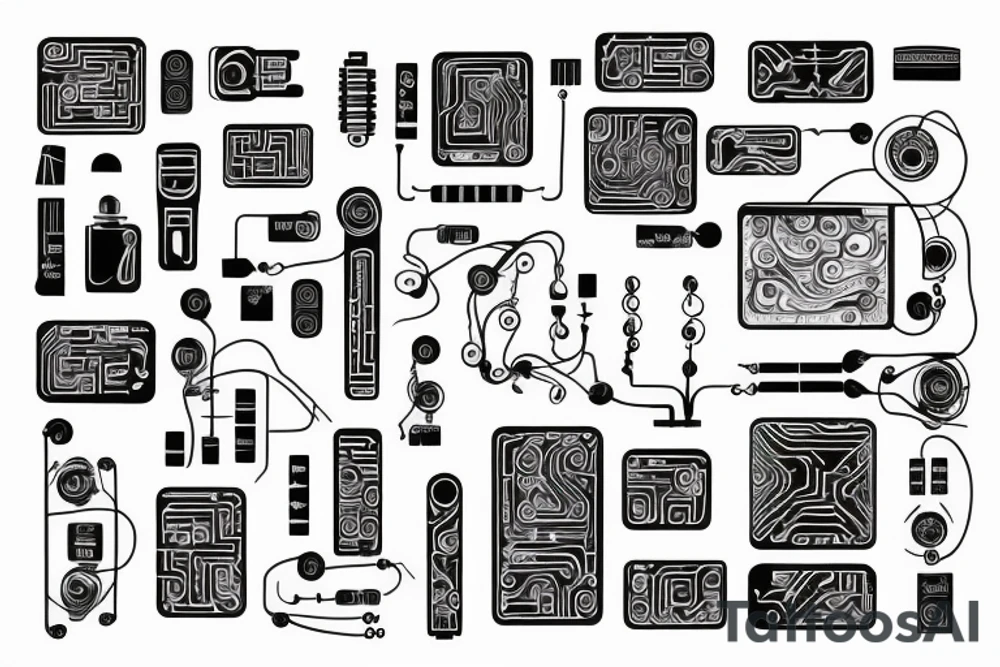 glowing circuitry on shoulder tattoo idea