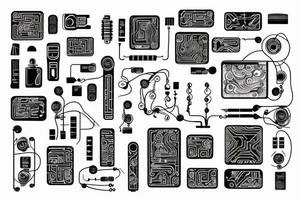 glowing circuitry on shoulder tattoo idea