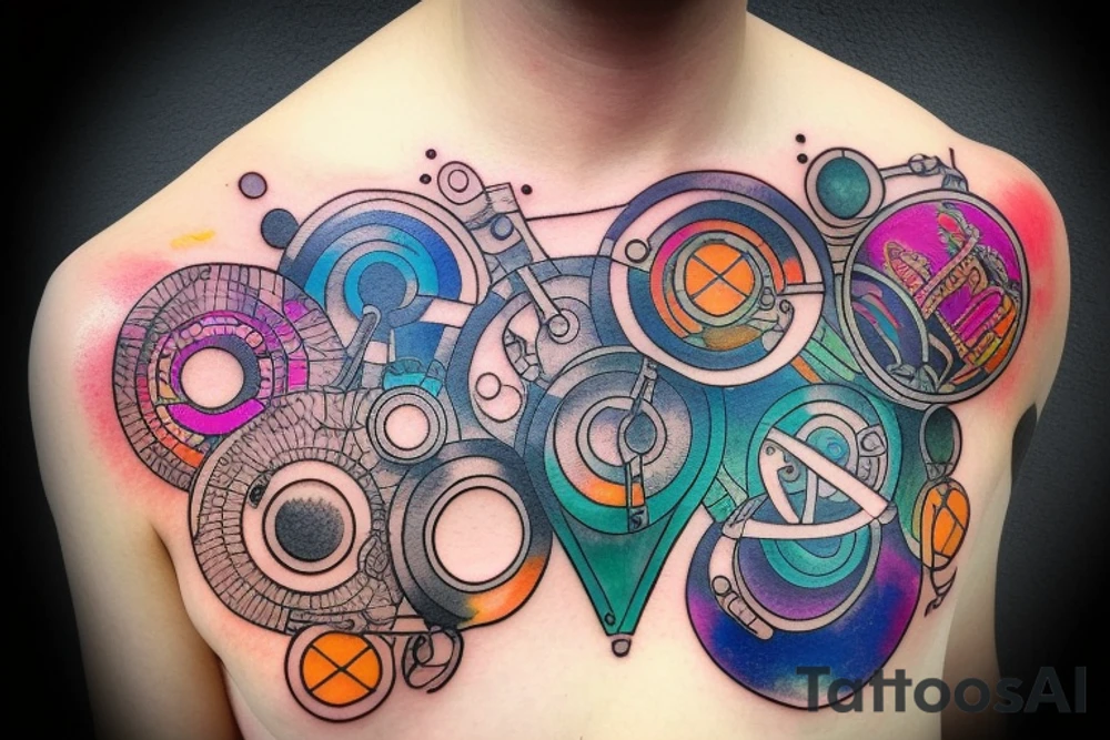 glowing circuitry on shoulder tattoo idea