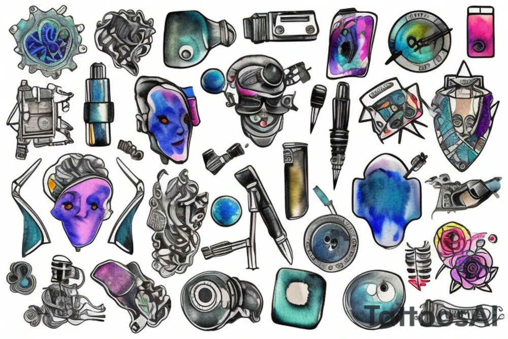 circuitry on shoulder tattoo idea
