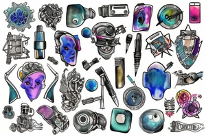 circuitry on shoulder tattoo idea