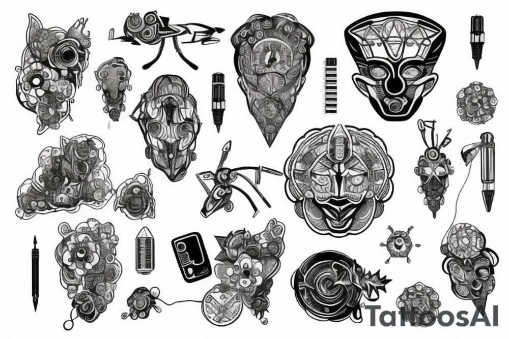 circuitry on shoulder tattoo idea