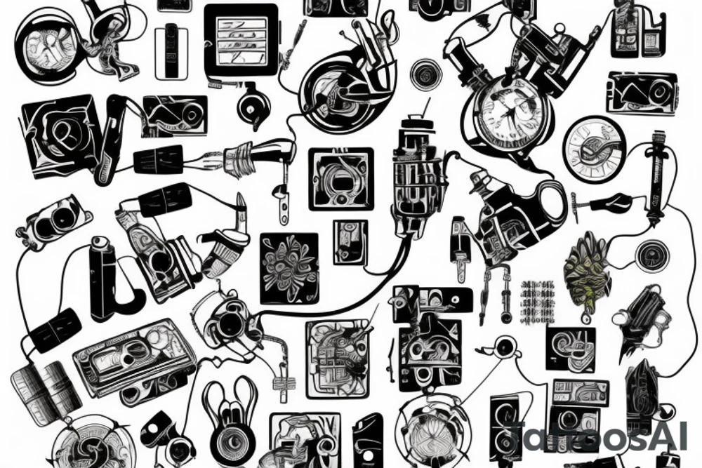 circuitry on shoulder tattoo idea