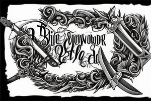 Sword with a Bible verse down one side of the blade and another verse down the other side of the blade down my right shoulder tattoo idea