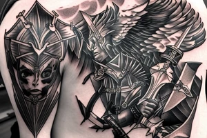 Broad sword blade down my right shoulder tattoo idea