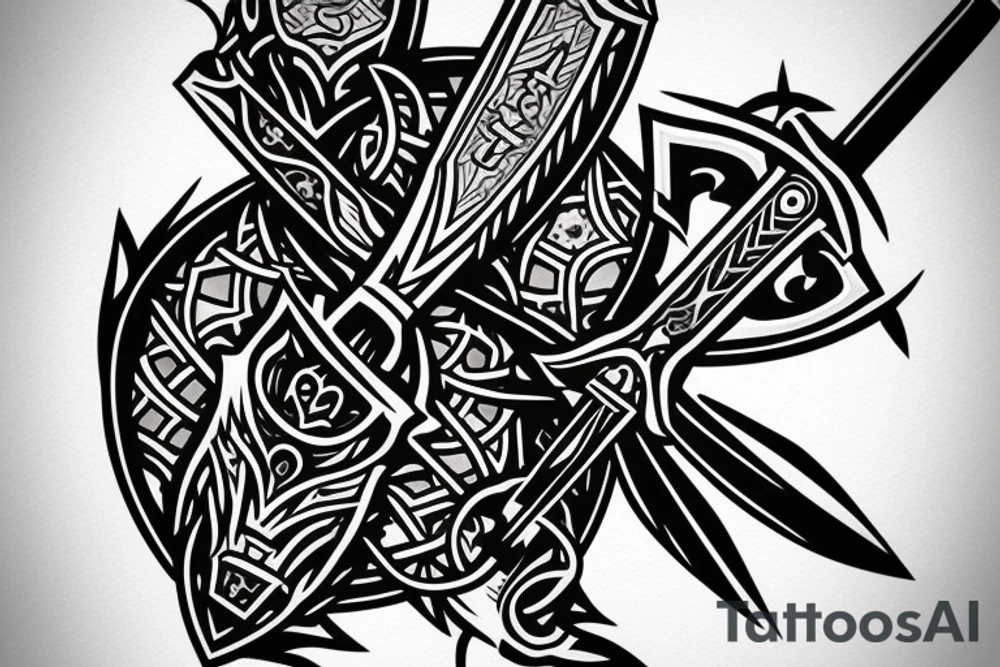Broad sword blade down my right shoulder tattoo idea