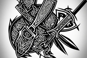 Broad sword blade down my right shoulder tattoo idea