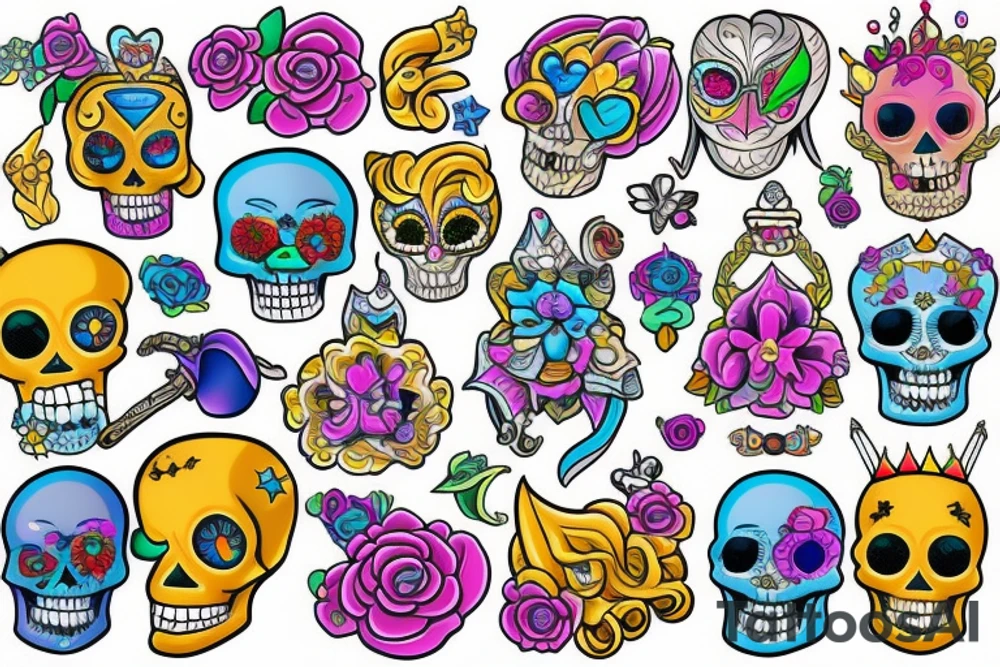 Royal skull tattoo idea