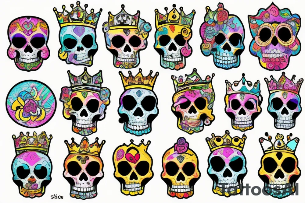 Royal skull tattoo idea