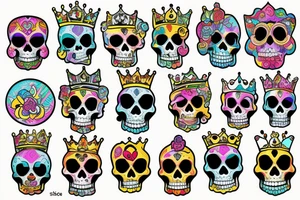 Royal skull tattoo idea