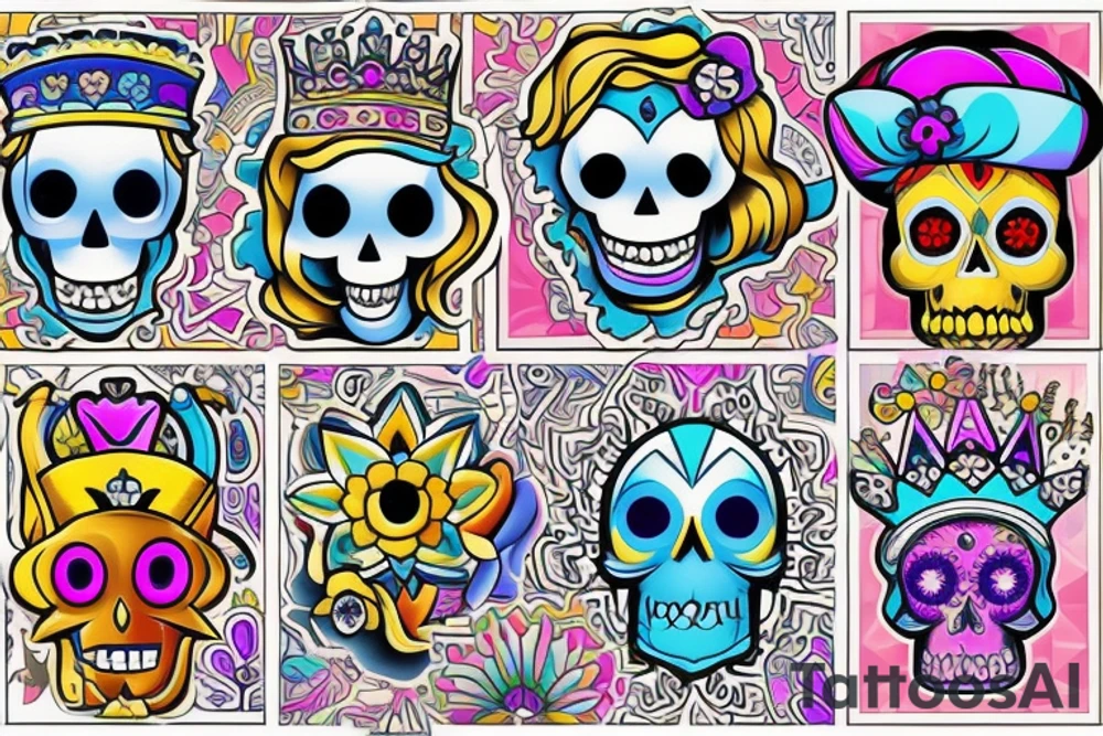 Royal skull tattoo idea